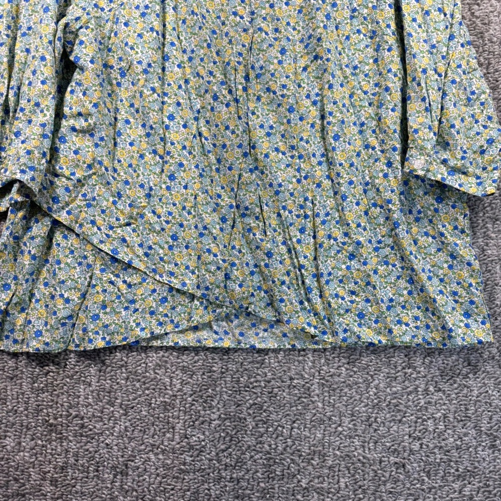 Jones New York Blouse Blue Yellow Floral 3/4 Sleeve Rayon Top Womens 1X - Picture 10 of 11